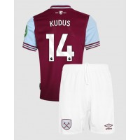 West Ham United Mohammed Kudus #14 Domáci Detský futbalový dres 2024-25 Krátky Rukáv (+ trenírky)